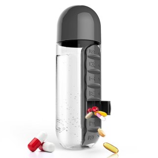 25. Botol Minum Unik dengan Slot Obat Pill, Desain Kekinian 