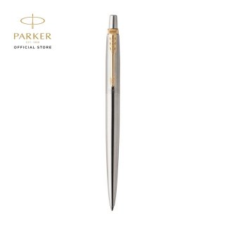 12. Parker Pen Jotter Stainless Steel Gold Trim Ballpoint, Nyaman untuk Tanda Tangan