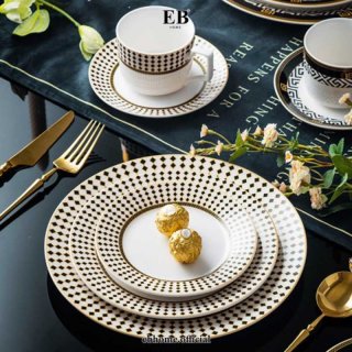 Piring Makan Keramik Mewah Cantik Luxury Premium Dining Plate 3 Size