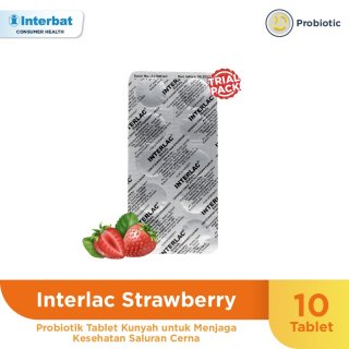 Interlac Probiotik Tablet Kunyah Strawberry