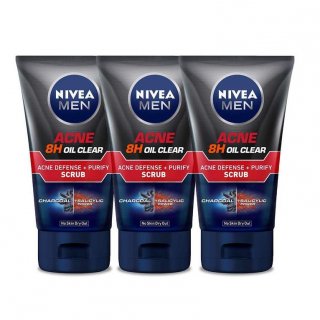 NIVEA Men Acne 8H Oil Clear Acne Defense + Purify Scrub 100ml
