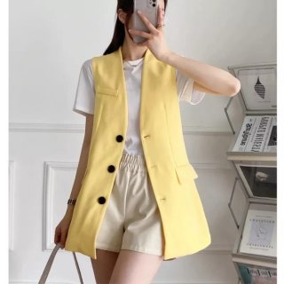 Yellow Vest Blazer / Vest Wanita Import