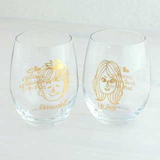 サプライズを演出したい方は、似顔絵イラストグラス
