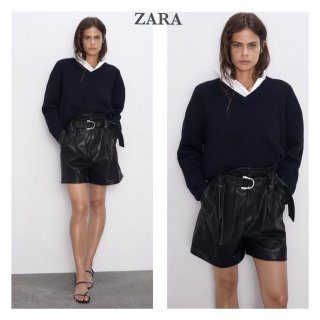 Celana Pendek Kulit Wanita Zara Original