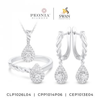 29. Peonia Diamond By Swan Jewellery - Set Perhiasan Berlian Pearshape