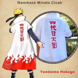 Jubah Kimono Import Yondaime Hokage Anime Naruto Cosplay Pria Jepang