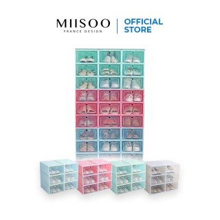 MIISOO Kotak Sepatu Transparan Slide Model Laci