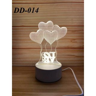 13. Lampu Tidur Hias LED 3D LOVE 4 BALON