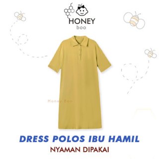 Honey Boo Dress Ibu Hamil Warna Polos Bahan Katun