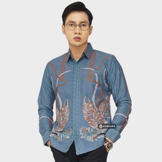 24. Baju Kemeja Batik Pria Lengan Panjang Slim Fit Premium Modern Full Furing Katun Halus 