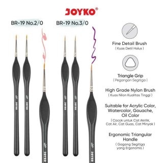 Brush Kuas Cat Air Lukis Acrylic Joyko BR-19 Ergonomic Triangular