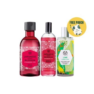 10. The Body Shop Gift Hampers Fresh All Day Kit Japanese Cherry Blossom Kiss, Harum Segar Seharian