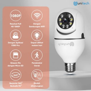 Kamera CCTV Wifi Bohlam Lampu Unitech XY-3120S Mini Camera CCTV 360