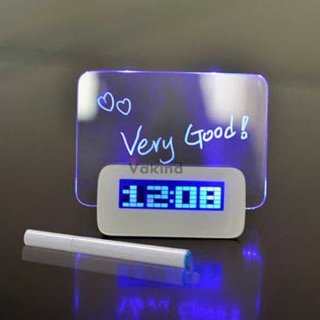 LCD Alarm Clock Jam Meja Digital with Memo Board