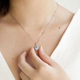 11. Dear Me - Aria Necklace 925 Sterling Silver with Natural Blue Topaz, Cantik dan Menawan
