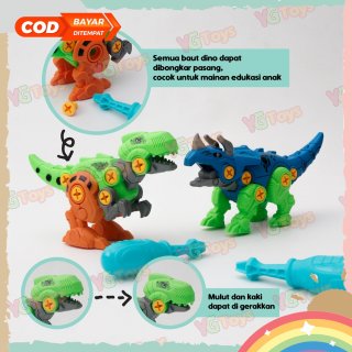 9. Mainan Bongkar Pasang DIY Dinosaurus, Asah Kreativitas Anak