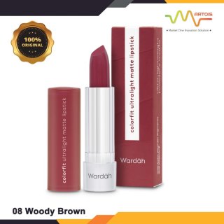 Wardah Colorfit Ultralight Matte Lipstick 08 Woodsy Brown