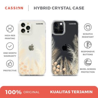Cassion White Dried Pampas Hybrid Crystal Case