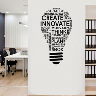 Wall Stiker Dinding Kaca Create Innovate Sticker Kantor Motivasi - Hitam