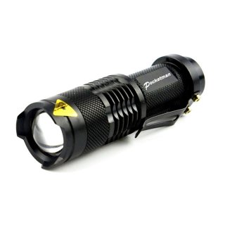 16. Pocketman Senter LED Flashlight, Fungsi Zoom Hingga 500 Meter