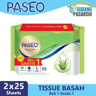 BUY 1 GET 1 FREE - Paseo Cleansing Wipes Anti Bacterial [25 Sheets x 2 pcs]