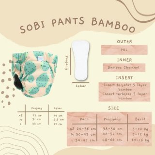 Clodi (popok kain) SOBI Pant + 2 insert Bamboo - Pants M