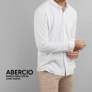 30. WIN - Abercio Pique Kemaja Pria Long Sleeve White - Super Big Size