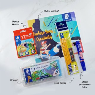 11. STAEDTLER Paket Kreatif Mewarnai, Lengkap dari Pensil hingga Crayon