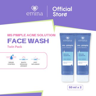 Emina Ms. Pimple Acne Solution Face Wash 50 mL Twin Pack - Sabun Muka