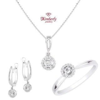 1 Set Perhiasan Berlian WG Liontin,Anting, Cincin - Kimberly Jewellery