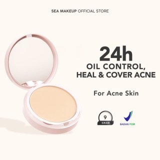 Sea Makeup Acne Cover & Smooth Two Way Cake Pressed Powder and Matte
