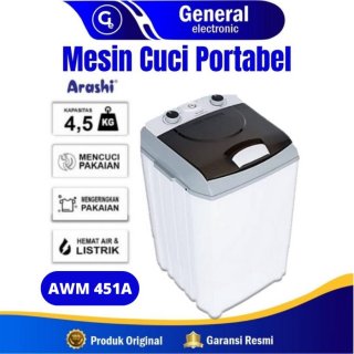 Mesin Cuci Portable 4.5 Kg Arashi AWM 451A