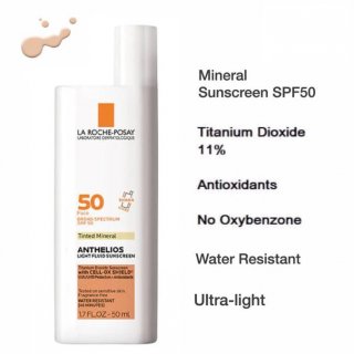 La Roche-Posay Anthelios Tinted Mineral Light Fluid Broad Spectrum SPF 50 Face Sunscreen