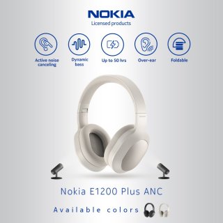 Nokia Wireless Headphone Bluetooth 5.0 with Mic E1200 PLUS ANC - Beige