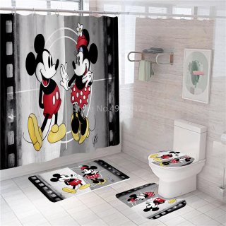 25.Kartun Disney Mickey Minnie Mouse Tirai Mandi 180X180 Cm