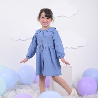 9. Ovikids Dress Anak Denim Jeans Bellerina Untuk Anak Usia 1-6 Tahun