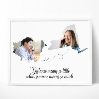 7. Custom Photo Long Distance Maps, Ilustrasi LDR yang Mengena di Hati