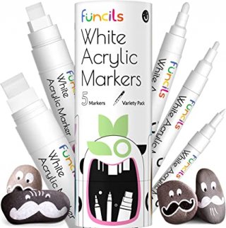 21. Funcils 5 Acrylic White Paint Pens, Hasil Akhir Warna Mengkilap