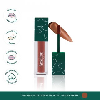 LIPBESTIE Luxcrime Ultra Creamy Lip Velvet - Mocha Frappe - Lipstick Transferproof Super Ringan Efek Blurring Tahan 12 Jam