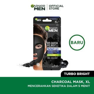 6. Garnier Men XL Charcoal Tissue Mask Power White, Maskernya Para Pria