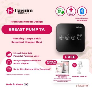 Pompa Asi Elektrik Haenim Breast Pump 7A Anti Sakit Portable - Hitam