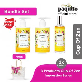 25. Paquito Cup of Zen Body Wash & Body Lotion & EDP Bundle Pack, Paket Lengkap untuk Tubuh