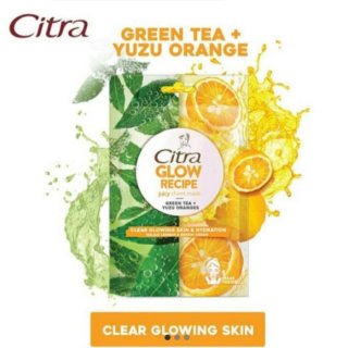 Citra Glow Recipe Juicy Sheet Mask Green Tea + Yuzu Orange