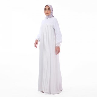 22. Zoya Gamis Muslim Polos Selvara Dress White