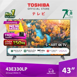 22. Toshiba LED TV - 4K SMART VIDAA 43" - 43E330LP, Dengan 6 Fitur Pintar