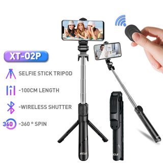 1. ECLE 100cm Tongsis Selfie Stick Tripod+Phone Holder 3 IN 1 yang Memiliki Sudut Pandang Luas 