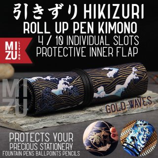 Mizu Hikizuri Golden Pen Kimono Roll Up 