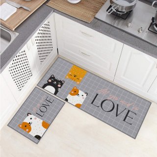 26. ARTHOLIC - Keset Dapur Cat Love Anti Slip 2pcs, Desainnya Menarik