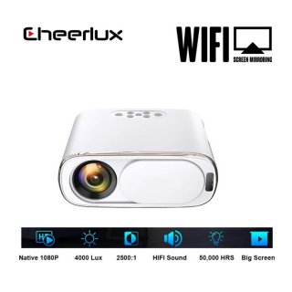 Cheerlux C16 Wifi Mirroring Proyektor FHD 4000 Lumen Auto Fokus