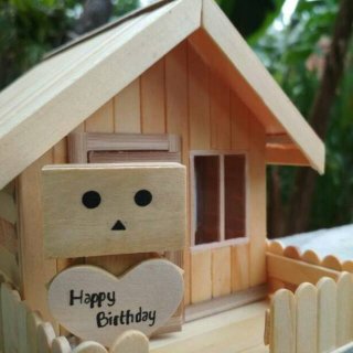 3. Miniatur Rumah Lampu Tidur Hias Hadiah Kado Ulang tahun / Anniversary / Pernikahan Boneka Danbo Unik, Cocok jadi Pajangan